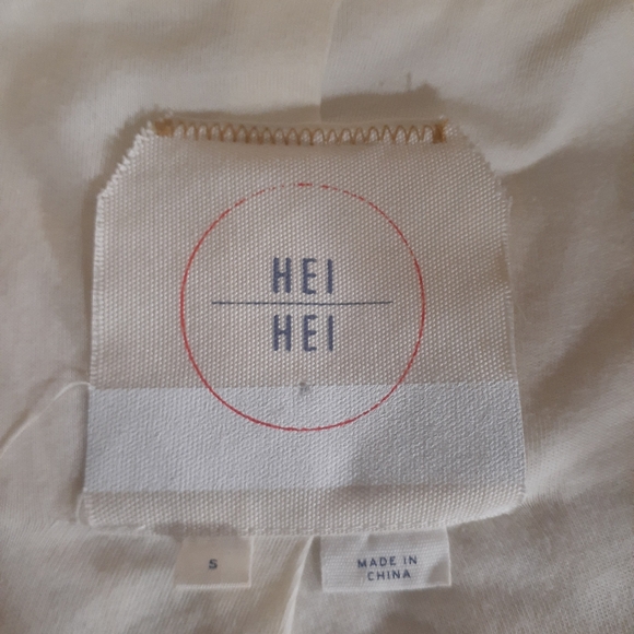 Hei Hei (Anthropologie) Women's Shaggy Sherpa Vest Cream Embroidered Size Small - Picture 7 of 9